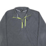 STARTER Mens Grey Half Zip Plain Pullover Jumper XL Lightweight Active