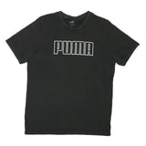 PUMA Mens Black S Graphic T-Shirt Short Sleeve Crew Neck Cotton Blend