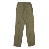 Mens Polyester Blend Beige Regular Fit Cargo Trousers W26 L33 Utility Style Zip