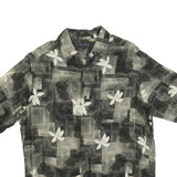 AXCESS Mens Black & Grey Floral Cotton Blend Casual Shirt M Summer Style