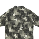 AXCESS Mens Black & Grey Floral Cotton Blend Casual Shirt M Summer Style