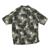 AXCESS Mens Black & Grey Floral Cotton Blend Casual Shirt M Summer Style
