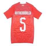PUMA 2018-19 Suisse Womens Red T-Shirt M Short Sleeve V-Neck Rothenbühler Signed