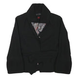 ZARA WOMAN Womens Black Button Blazer S Polyester Blend Woven Tailored Fit Plain