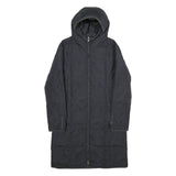 MISS SIXTY Womens Black Hooded Zip Up Longline Polyamide Jacket S Plain Stylish