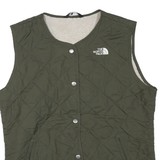 THE NORTH FACE Girls Green XL Quilted Jacket Polyester Blend Button Closure