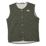 THE NORTH FACE Girls Green XL Quilted Jacket Polyester Blend Button Closure