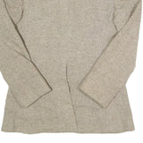 BURNBRAE Womens Beige Wool Herringbone Jacket M Button Closure Elbow Patches