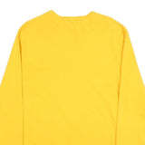 CHAMPION Mens Yellow Long Sleeve Crew Neck Logo T-Shirt M Cotton Blend