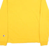 CHAMPION Mens Yellow Long Sleeve Crew Neck Logo T-Shirt M Cotton Blend