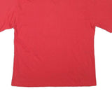FASHION LOVE Womens Red L V-Neck T-Shirt Short Sleeve Stud Embellished