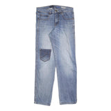 MULTI BLU Mens Regular Fit Blue Denim Jeans W32 L32 Classic Cotton Blend Zip