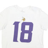 NIKE Mens White & Purple Jefferson 18 Graphic T-Shirt L Short Sleeve Crew Neck