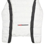 FIRE & ICE Womens White & Black Quilted Puffer Jacket M Polyester Zip Outdoor