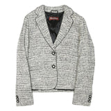 MAX MARA STUDIO Womens Black & White Tweed Button Jacket XS Synthetic Classic