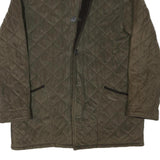 BARBOUR Mens Green Quilted Jacket L Polyester Blend Zip Classic Outerwear