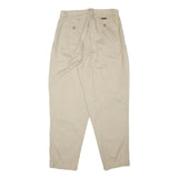 WOOLRICH Womens Cotton Blend Beige Relaxed Trousers W31 L30 Casual Comfortable