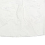 AMERICAN EAGLE Womens White Cotton Blend Denim Mini Skirt UK 4 Distressed Casual