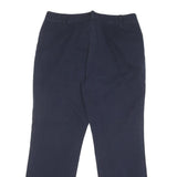 LAUREN RALPH LAUREN Womens Cotton Blend Navy Regular Fit Straight Trousers W33