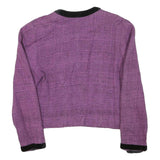 Womens Purple Plain Button Jacket XS Polyester Blend Classic Fit