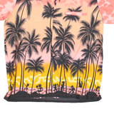 VHO Mens Pink & Yellow Hawaiian Shirt L Tropical Palm Tree Print Summer