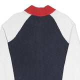 TOMMY HILFIGER Womens Navy & White Varsity Patterned Button Up Cotton Blend
