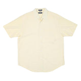 NAUTICA Mens Yellow & Cream Check Cotton Blend Shirt L Casual Smart Button-Up