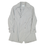 CLASS INTERNATIONAL Womens Grey Button Jacket M Polyester Blend Classic Trench