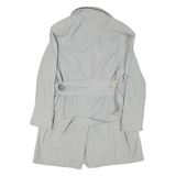 CLASS INTERNATIONAL Womens Grey Button Jacket M Polyester Blend Classic Trench