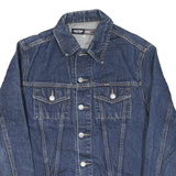 WPM Womens Blue Denim Jacket M Cotton Blend Button Closure Casual Stylish