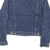WPM Womens Blue Denim Jacket M Cotton Blend Button Closure Casual Stylish