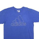 ADIDAS Mens Blue XL Cotton Blend T-Shirt Short Sleeve Crew Neck Logo Graphic