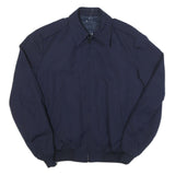 Mens Navy Plain Jacket L Polyester Blend Zip Closure Classic Fit Casual