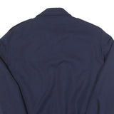 Mens Navy Plain Jacket L Polyester Blend Zip Closure Classic Fit Casual