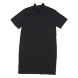 KENZO Womens Black Cotton Blend Tiger Logo Day Dress Short Sleeve M