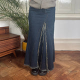 Jete Maxi Denim Skirt - 28W UK 8 Blue Cotton Blend