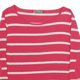 MINT VELVET Womens Pink & White Striped Top Long Sleeve Round Neck UK 18