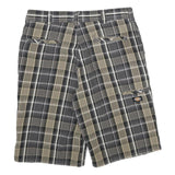DICKIES Mens Shorts Black & Beige Checked Casual L W34 Cargo Workwear