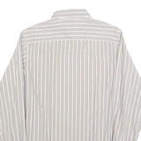 TOMMY HILFIGER Mens Beige & White Stripe Button-Down Shirt S Classic Cotton