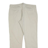 DICKIES Womens Cotton Blend Beige Regular Fit Straight Leg Trousers W36 L30 Zip