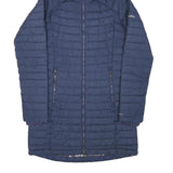 COLUMBIA Womens Blue Hooded Zip Jacket S Polyester Blend Quilted Outdoor Warm