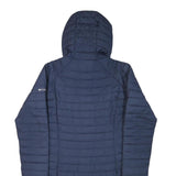 COLUMBIA Womens Blue Hooded Zip Jacket S Polyester Blend Quilted Outdoor Warm