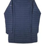 COLUMBIA Womens Blue Hooded Zip Jacket S Polyester Blend Quilted Outdoor Warm