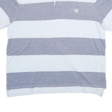 CHAPS Mens Blue & White Striped Short Sleeve Polo Shirt XL Casual Cotton