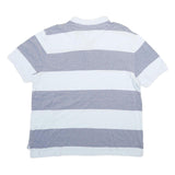 CHAPS Mens Blue & White Striped Short Sleeve Polo Shirt XL Casual Cotton