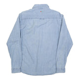 KICKERS Mens Blue Denim Shirt L Classic Cotton Long Sleeve Casual