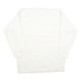 BELLDINI Womens White Patterned Wool Blend Jumper Crew Neck Basic Knit M Stylish