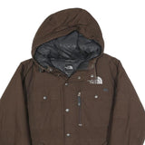 THE NORTH FACE Mens Brown Cotton Blend Zip Hooded Jacket S Casual Outdoor