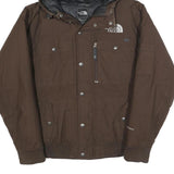 THE NORTH FACE Mens Brown Cotton Blend Zip Hooded Jacket S Casual Outdoor