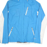 COLUMBIA Womens Blue & White Outdoor Jacket XL Polyester Blend Zip Hooded Plain